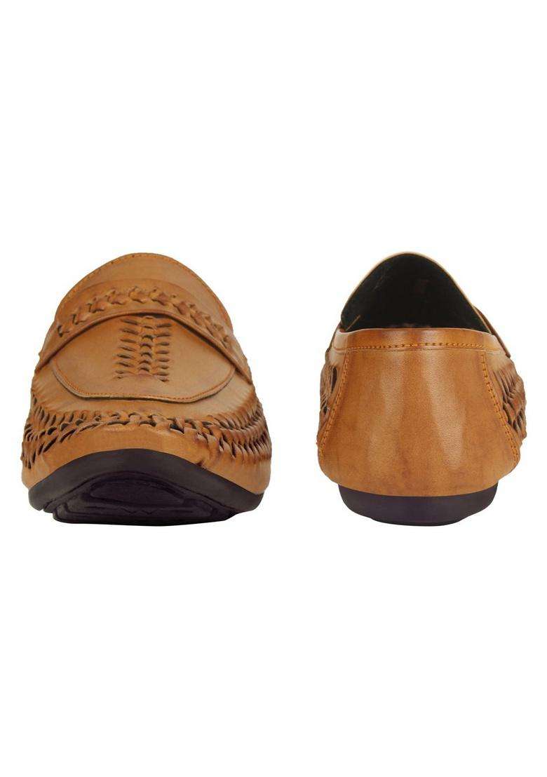 Brandis Marketing Mens Brown PU Mojaris - Indya