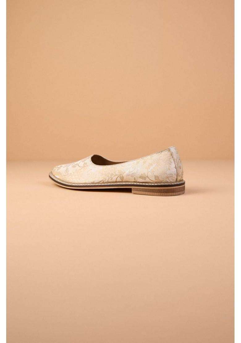 Tasva Gold Brocade Mojari Size 7 - Indya