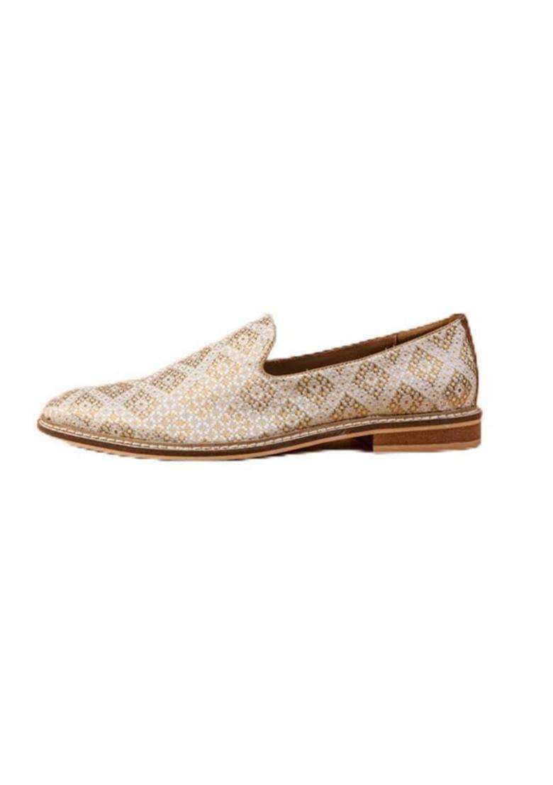Tasva Gold Brocade Mojari Size 7 - Indya
