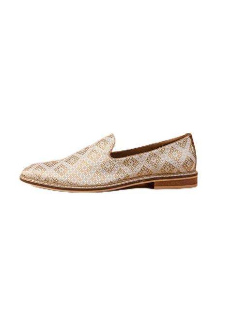 Tasva Gold Brocade Mojari Size 11
