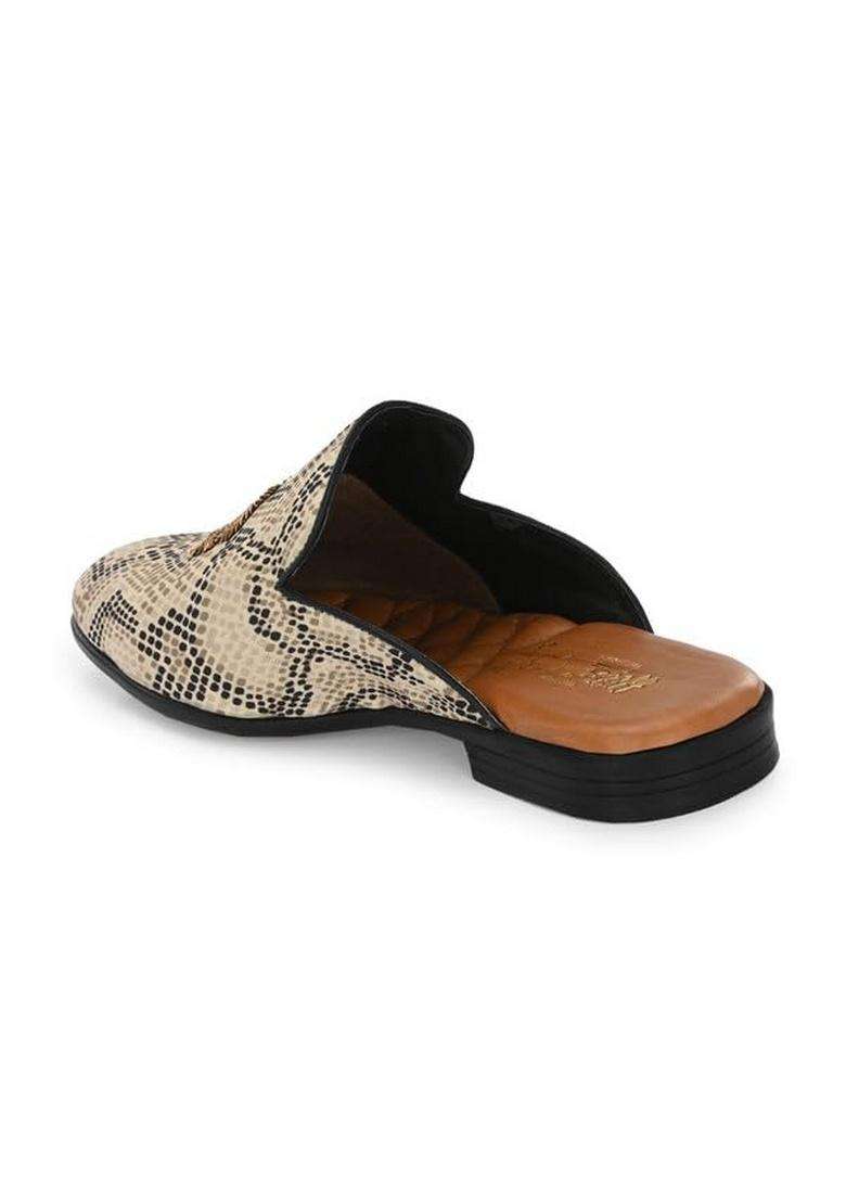 HITZ Mens Tan Leather Ethnic Mule - Indya