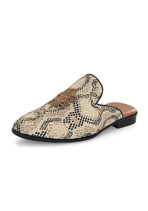 HITZ Mens Tan Leather Ethnic Mule