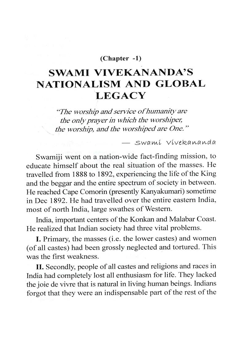 National Legacy And Global Unity Swami Vivekananda - Indya