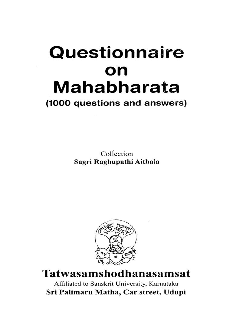 Questionnaire On Mahabharata- 1000 Questions And Answers (Quiz) - Indya