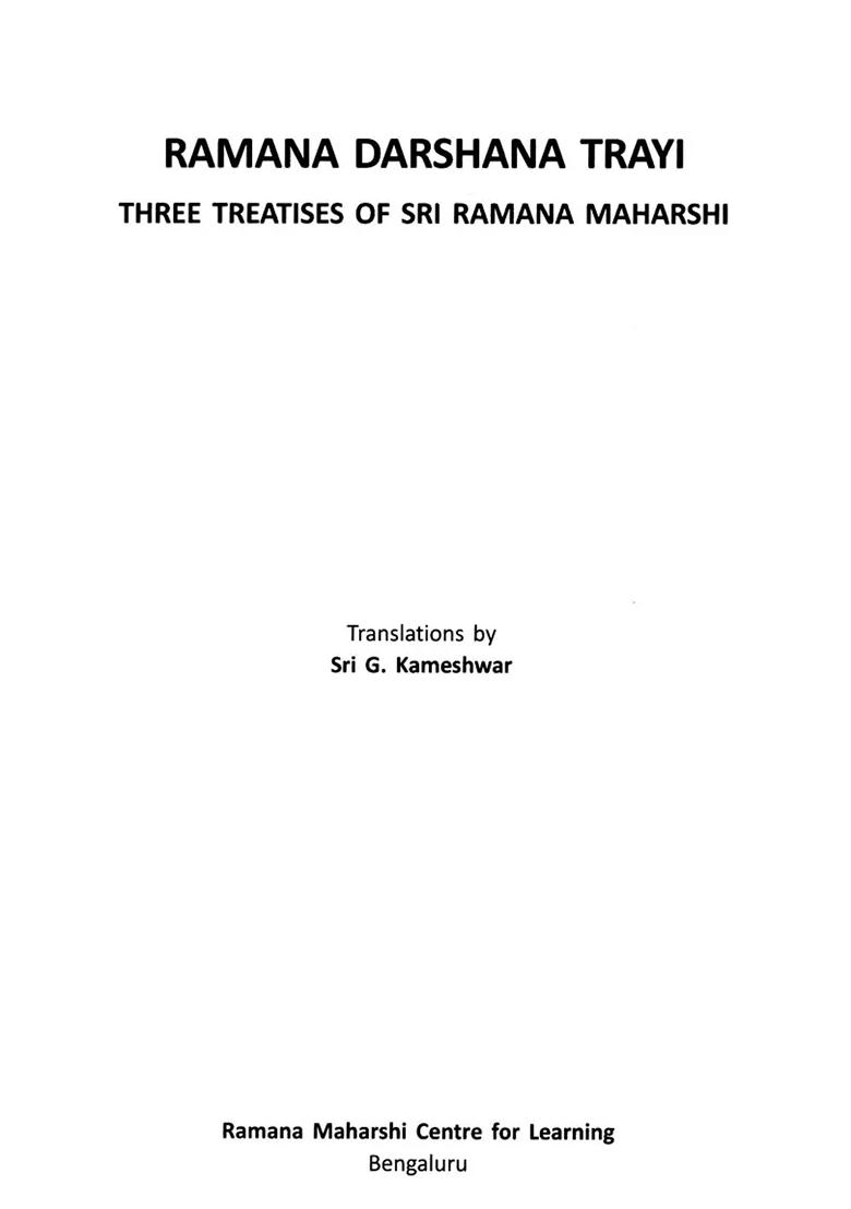 Ramana Darshana Trayi : Three Treatises Of Ramana Maharshi - Indya