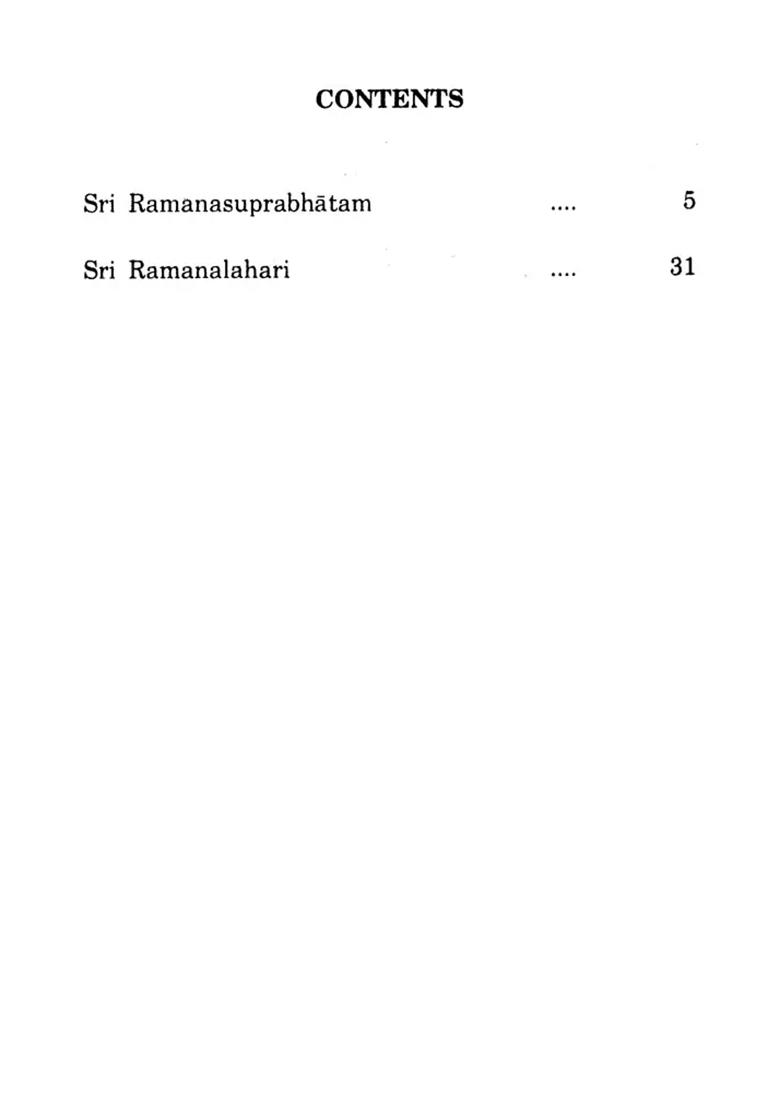 Sri Ramana Suprabhatam And Sri Ramana Lahari - Indya