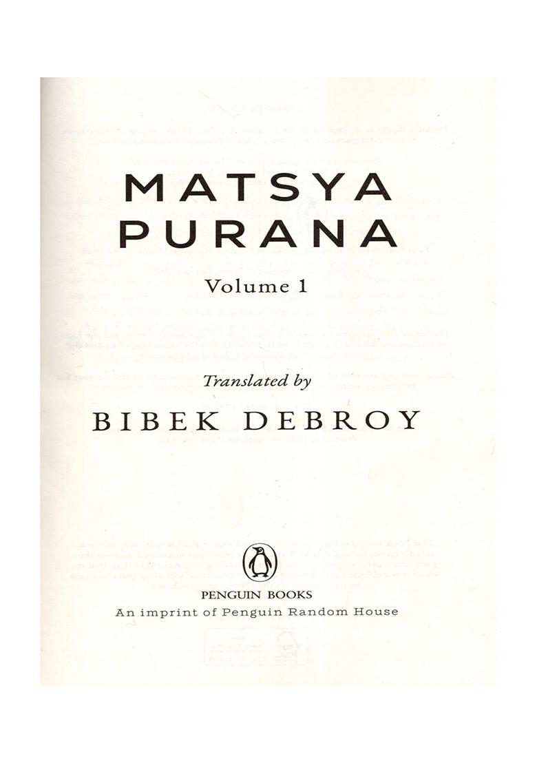 Matsya Purana (Penguin Edition): Set Of 2 Volumes - Indya