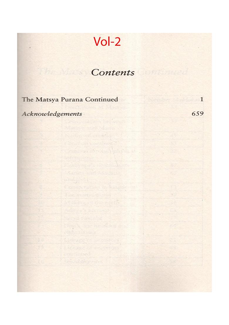 Matsya Purana (Penguin Edition): Set Of 2 Volumes - Indya