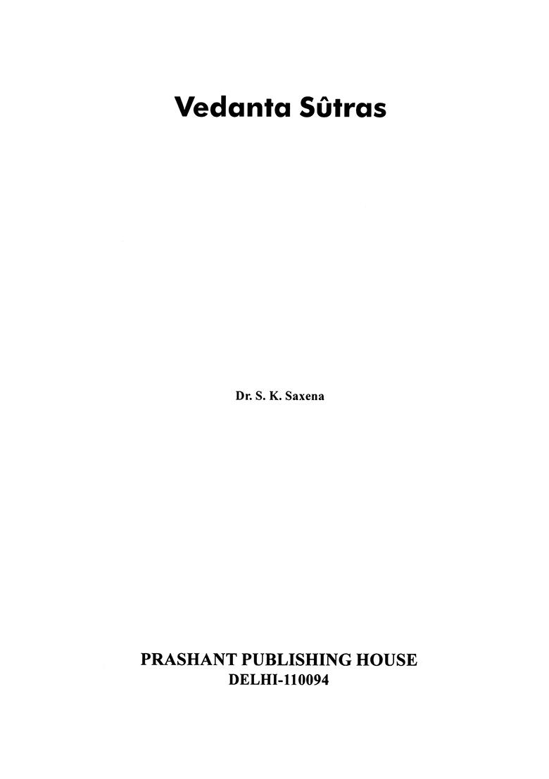 Vedanta Sutras - Indya