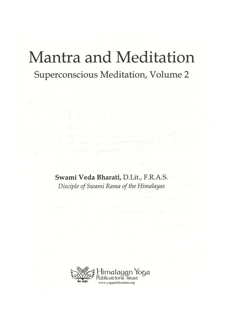 Mantra And Meditation: Superconscious Meditation (Volume 2) - Indya