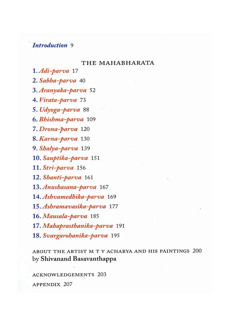 The Essential Mahabharata For The Young With Over Eighty Classical Paintings By The Renowned Artist Mtv Acharya - Indya