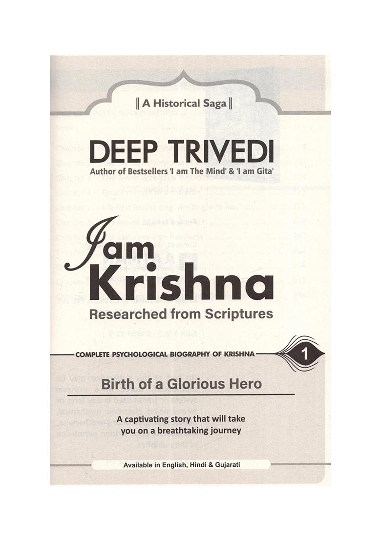 I Am Krishna: Birth Of A Glorious Hero (Complete Psychological Biography Of Krishna) Set Of 3 Volumes - Indya