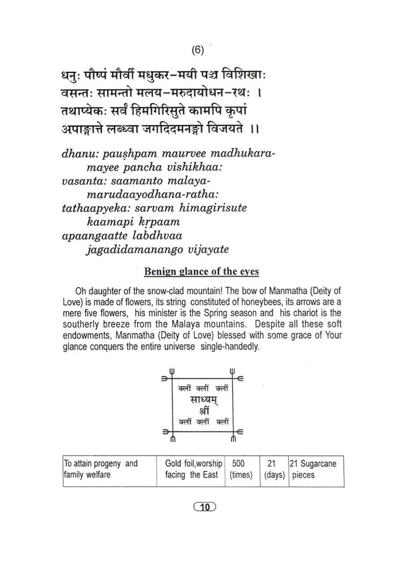 Sri Saundarya Lahari (Sanskrit Text With Transliteration And English Translation) - Indya