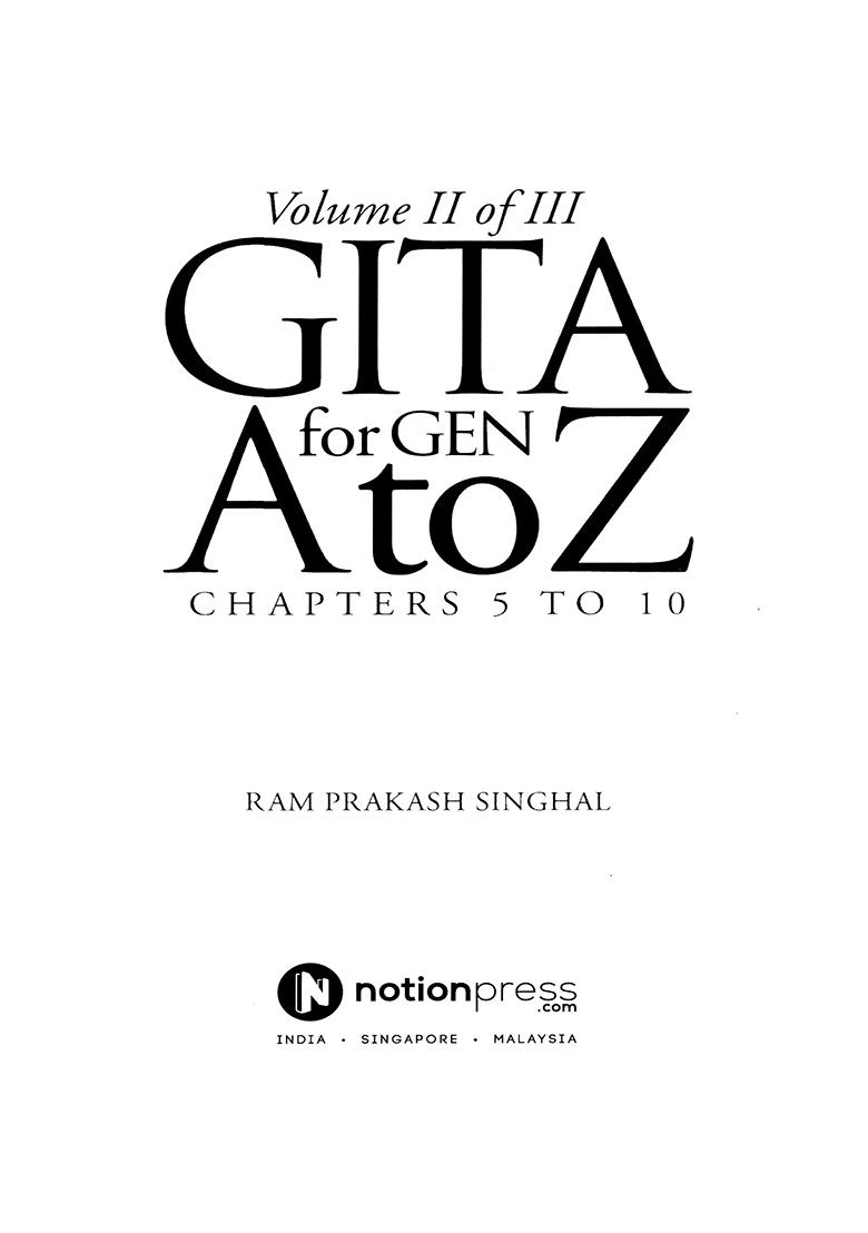 Gita For Gen A To Z Chapters 5 To 10 (Vol-2 Of 3) - Indya