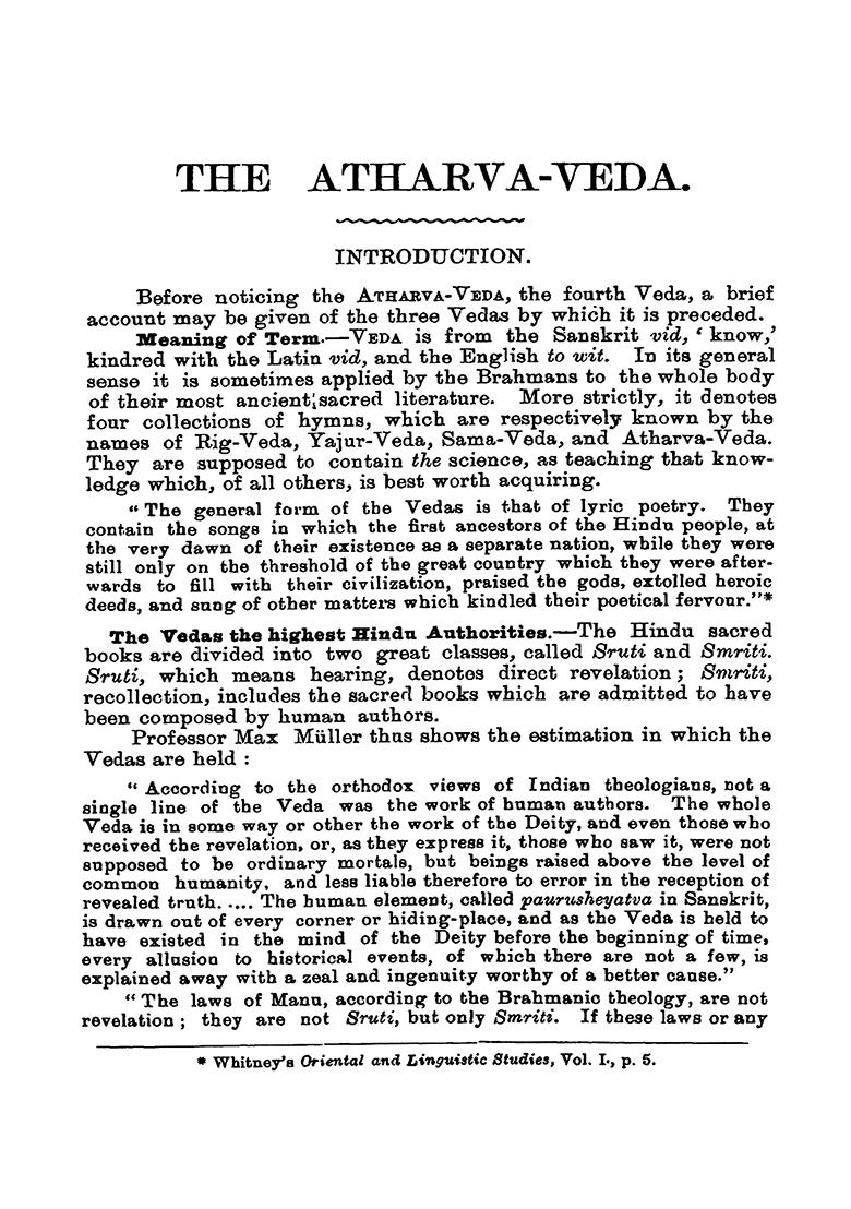 The Atharva-Veda Described: With A Classified Selection Of Hymns, Explanatory Notes And Review - Indya