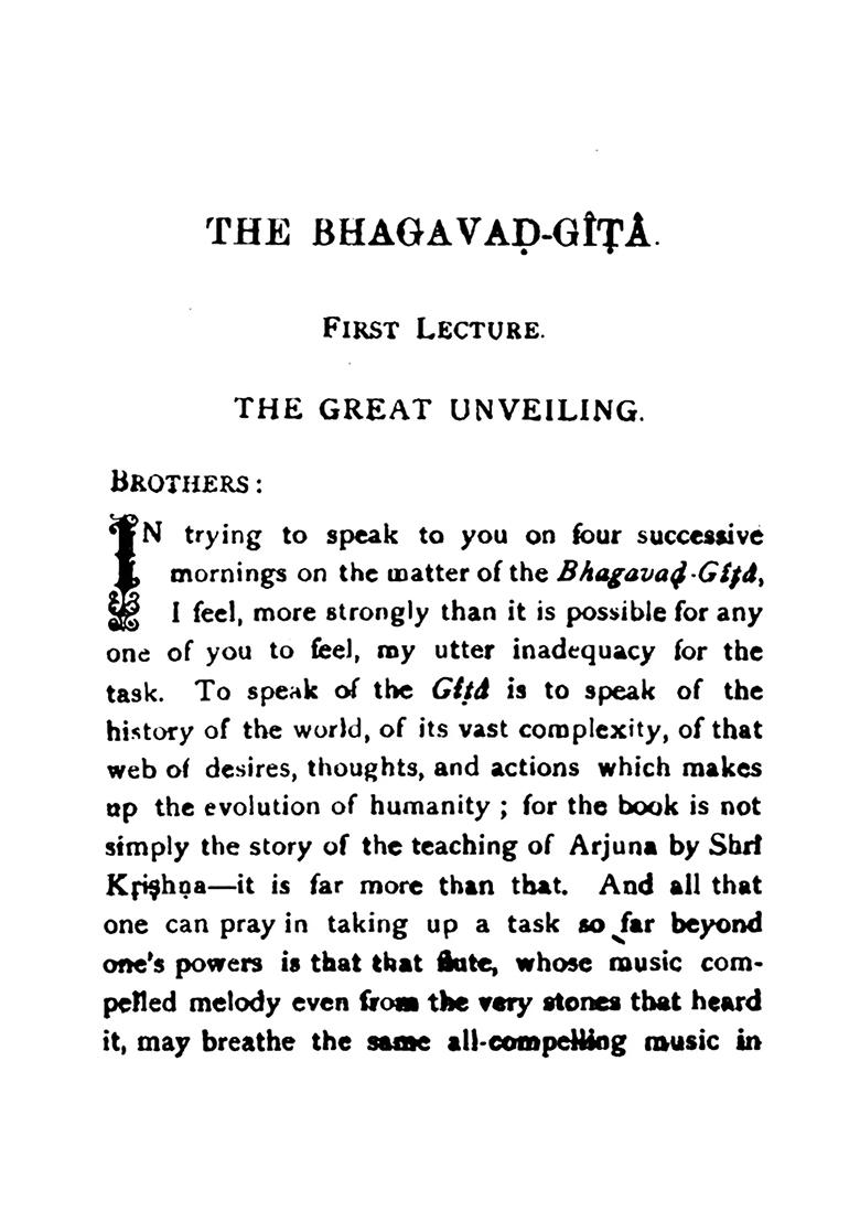 Hints On The Study Of The Bhagavad-Gita - Indya