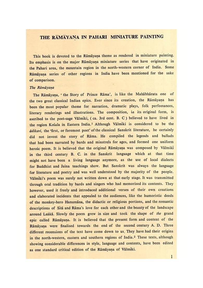 The Ramayana In Pahari Miniature Painting - Indya