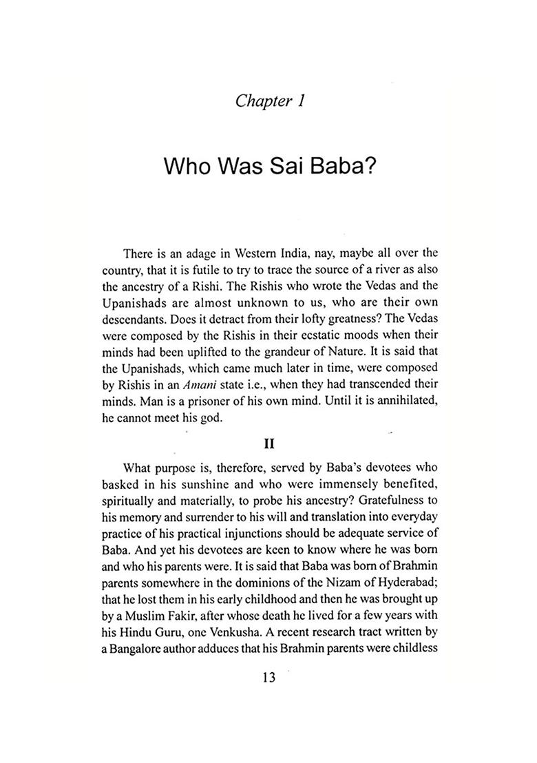 The Inimitable Sai Baba Of Shirdi- Never Before; Never After Another Like Him - Indya