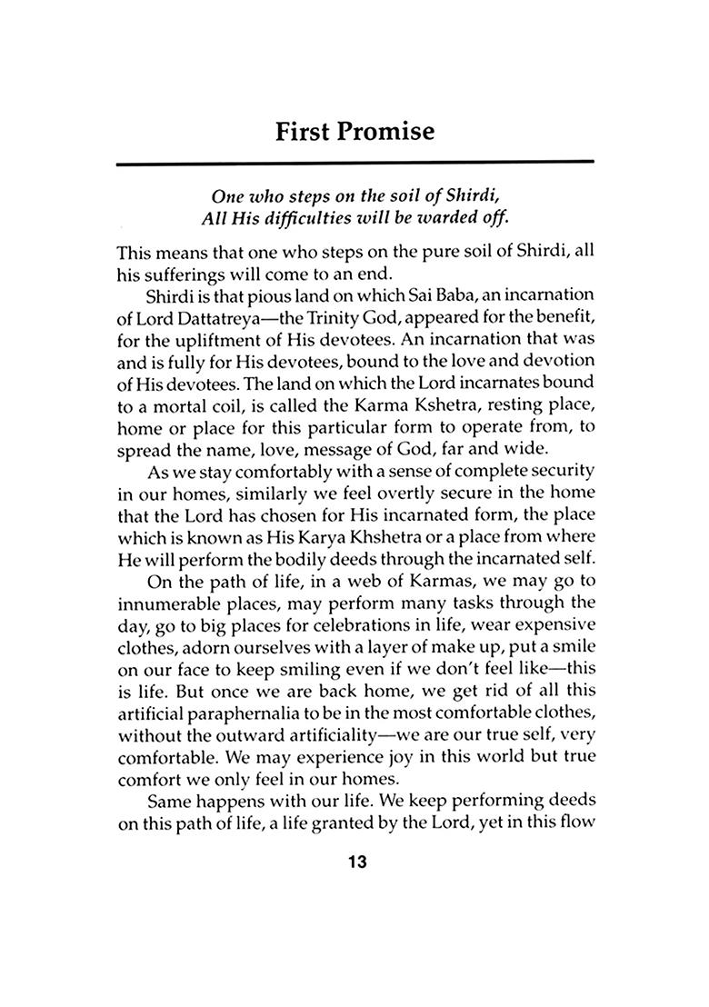 Promises Of Shirdi Sai Baba (The Eleven Precious Sayings) - Indya