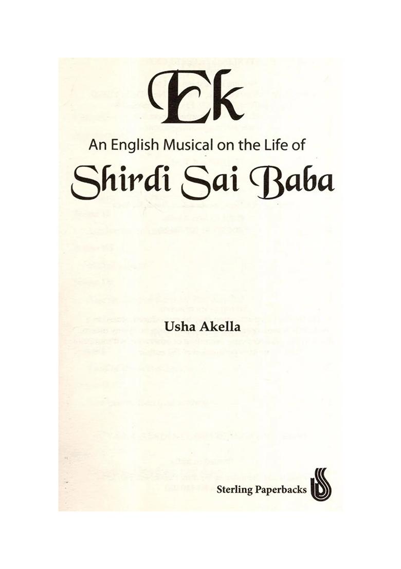 Ek: An English Musical On The Life Of Shirdi Sai Baba - Indya