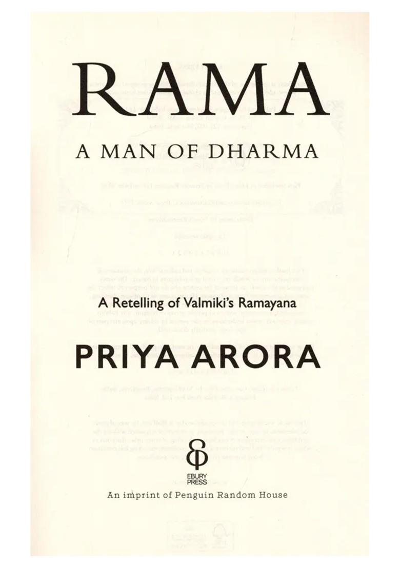 Rama: A Man Of Dharma (A Retelling Of Valmiki