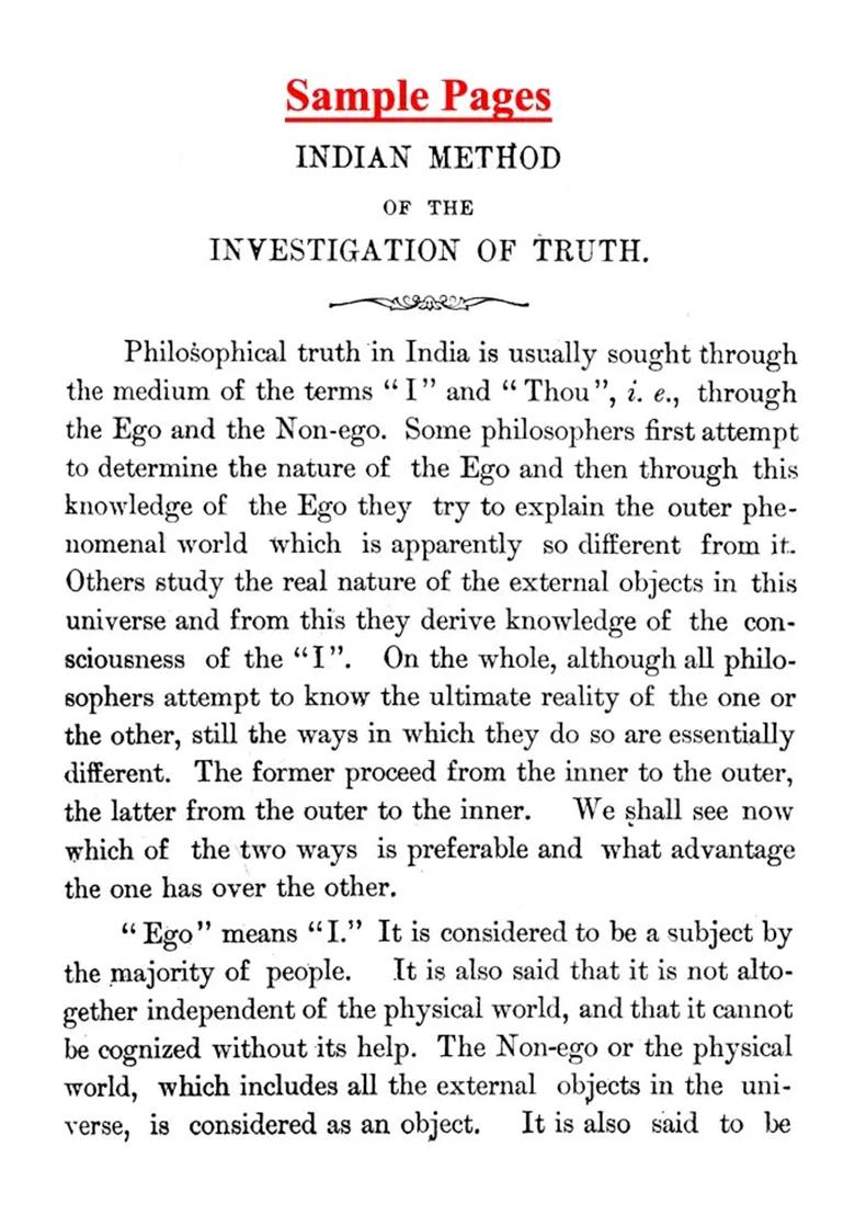 The Vedant Philosophy And Religion (An Book) - Indya