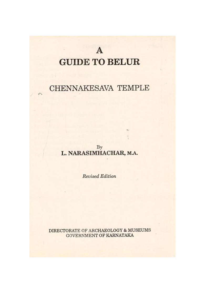 A Guide To Belur (Chennakesava Temple) (An Old And Rare Book) - Indya