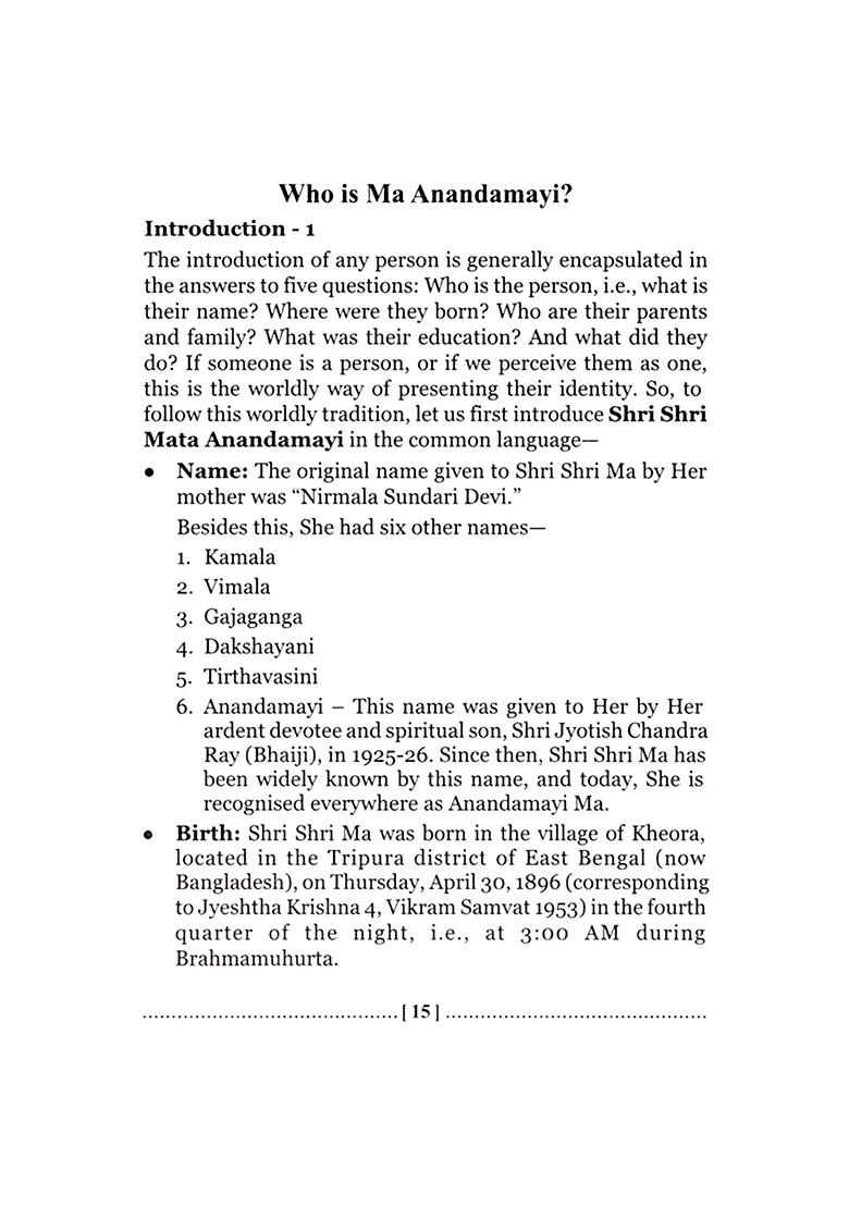 Shri Shri Anandamayi Ma: A Brief Biographical Sketch And Her Words Of Wisdom - Indya