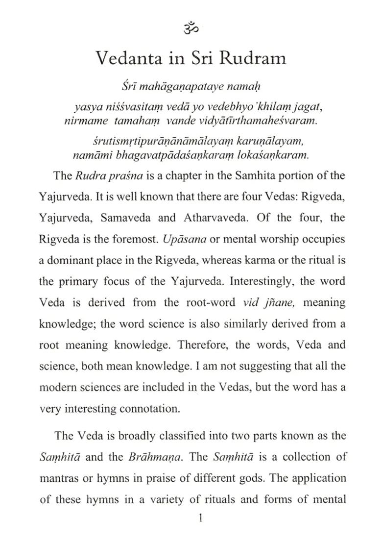 Vedanta In Sri Rudram: An Exposition Of The Rudram In The Light Of Modern Thought - Indya