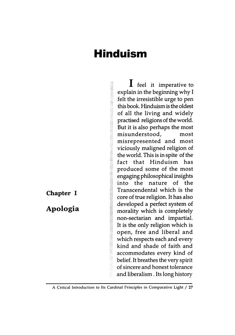 Hinduism (A Critical Introduction To Its Cardinal Principles In Comparative Light) - Indya