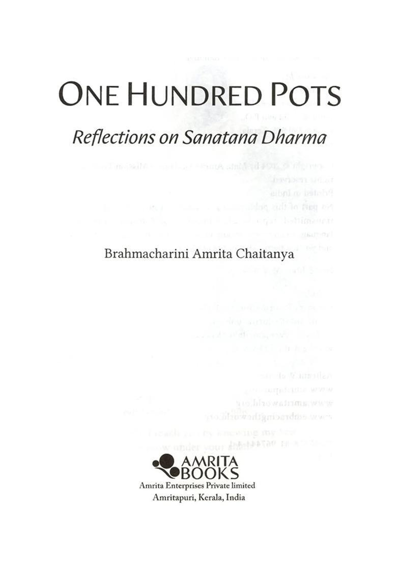One Hundred Pots (Reflections On Sanatana Dharma) - Indya