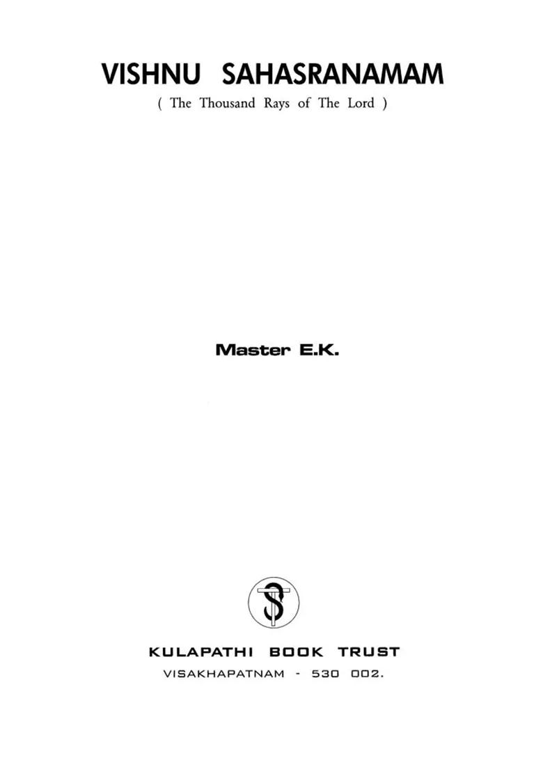 Vishnu Sahasranamam (The Thousand Rays Of The Lord) - Indya