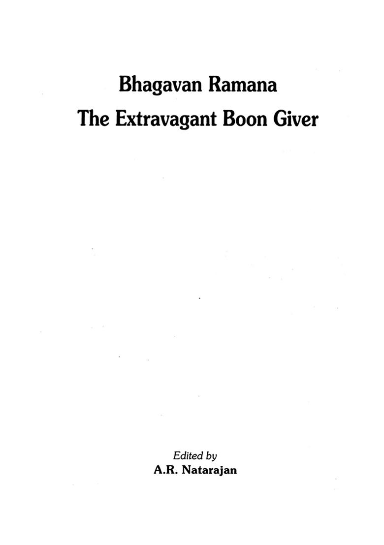 Bhagavan Ramana (The Extravagant Boon Giver) - Indya