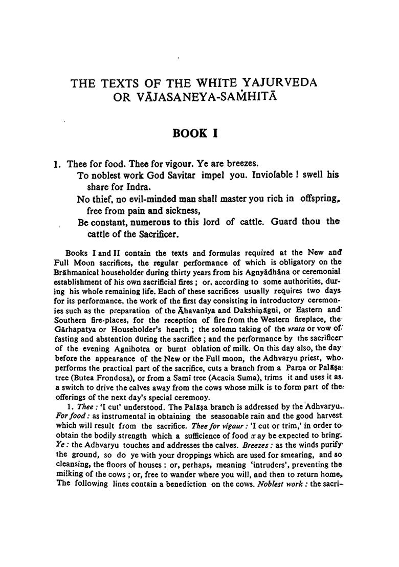 The Text Of The White Yajurveda (Translated With A Popular Commentary) - Indya