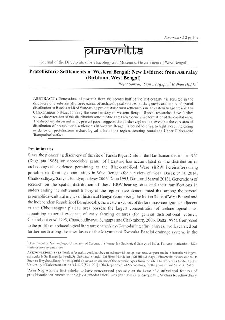Puravritta: Journal Of The Directorate Of Archaeology & Museums (Volume-2) - Indya