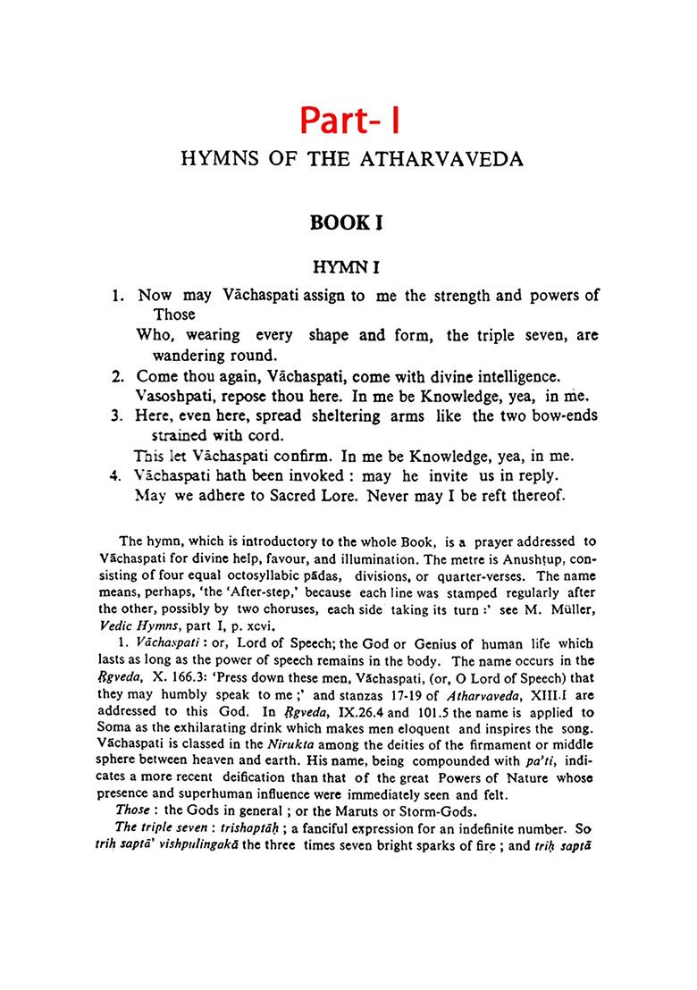 The Hymns Of The Atharvaveda: 2 Parts In One Book (Translated With A Popular Commentary) - Indya