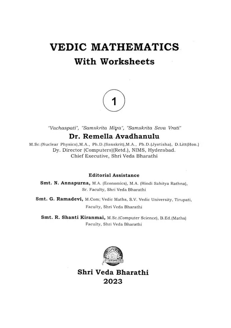 Vedic Mathematics With Work Sheets (Set Of 5 Volumes) - Indya