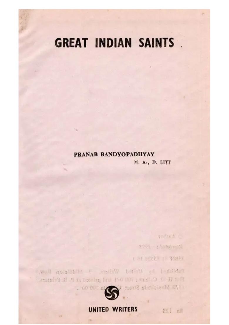 Great Indian Saints (An Old And Rare Book) - Indya