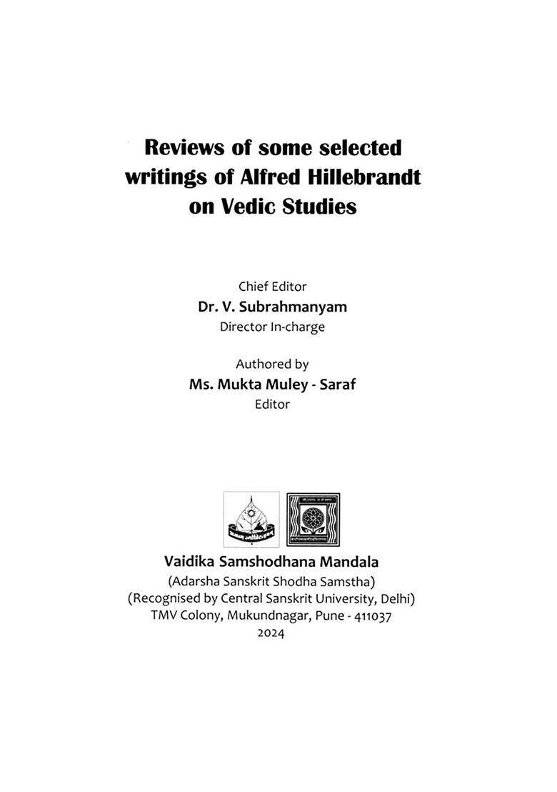 Reviews Of Some Selected Writings Of Alfred Hillebrandt On Vedic Studies - Indya
