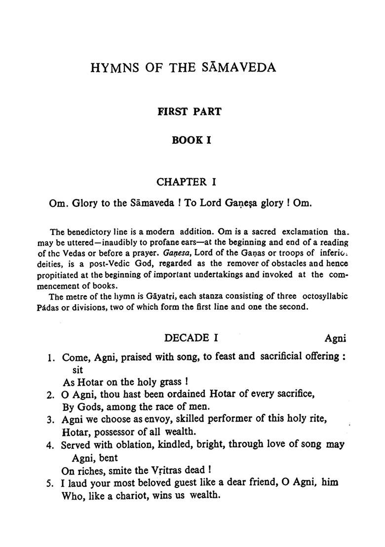 The Hymns Of The Samaveda (Translated With A Popular Commentary) - Indya