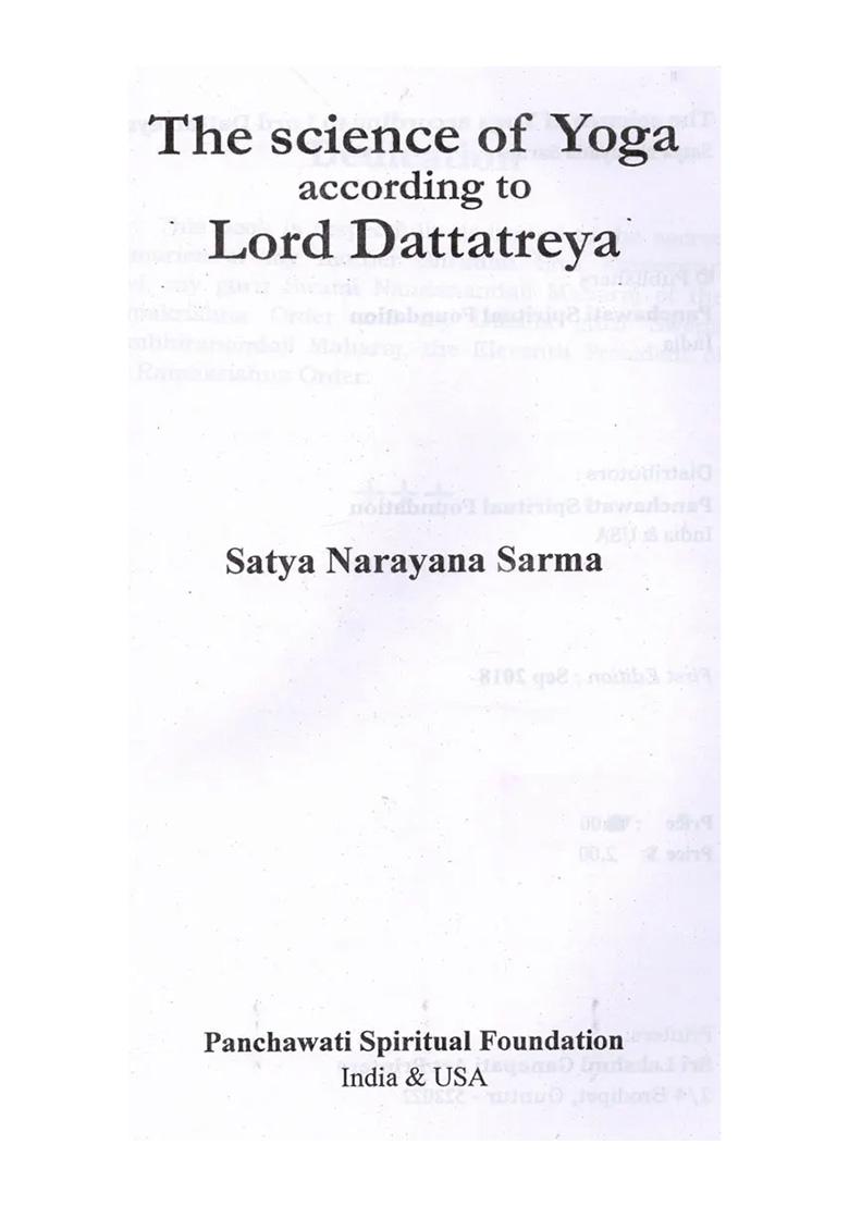 The Science Of Yoga According To Lord Dattatreya - Indya