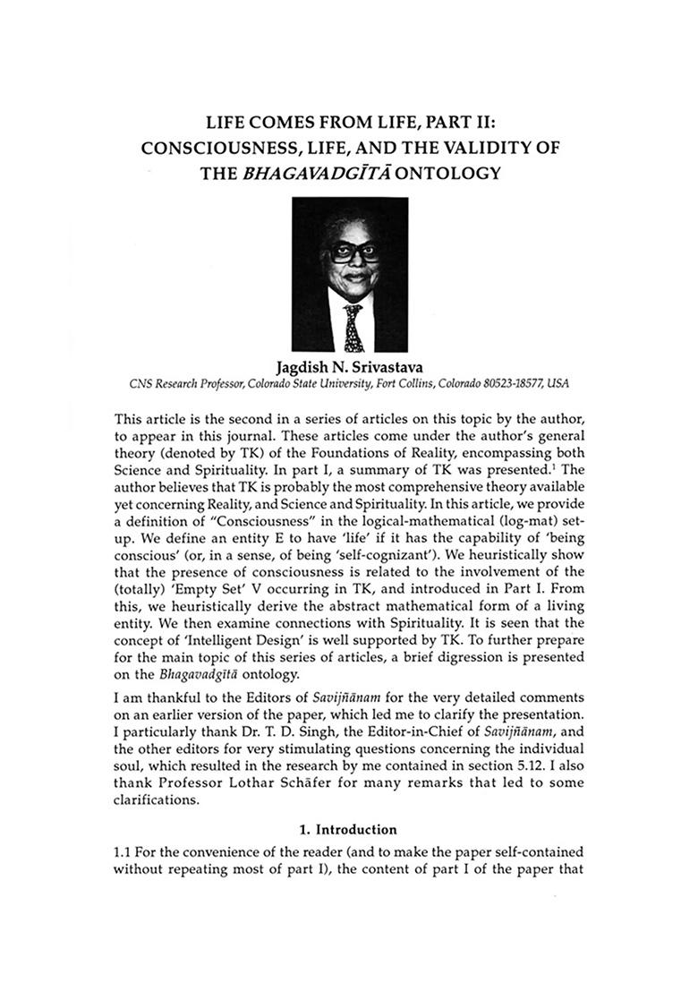 Including Articles On Science And Spiritual Exploration & Science And Spirituality From Vedantic (Journal Of The Bhaktivedanta Institute Vol. 2) - Indya