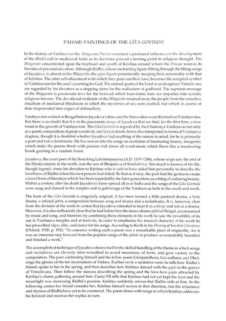 Pahari Paintings Of The Gita Govinda: Lalit Kala Series Portfolio No. 46 - Indya