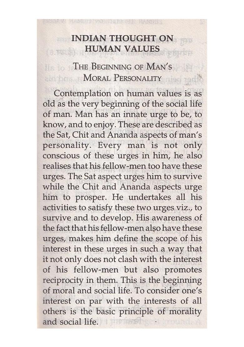 Indian Thought On Human Values: Veda, Epics And Smriti Sources (An Old And Rare Book) - Indya