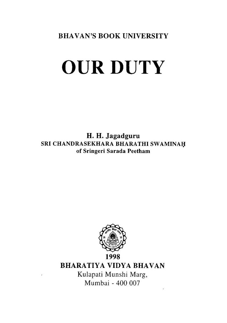 Our Duty (An Old And Rare Book) - Indya