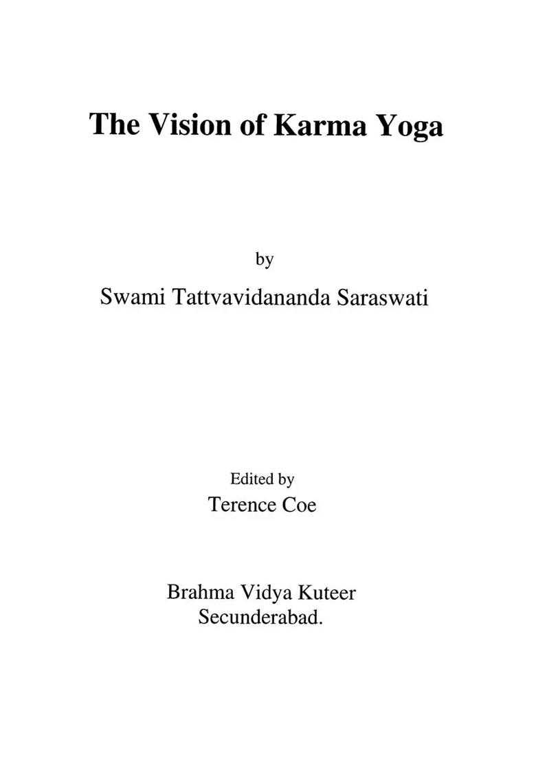 The Vision Of Karma Yoga - Indya