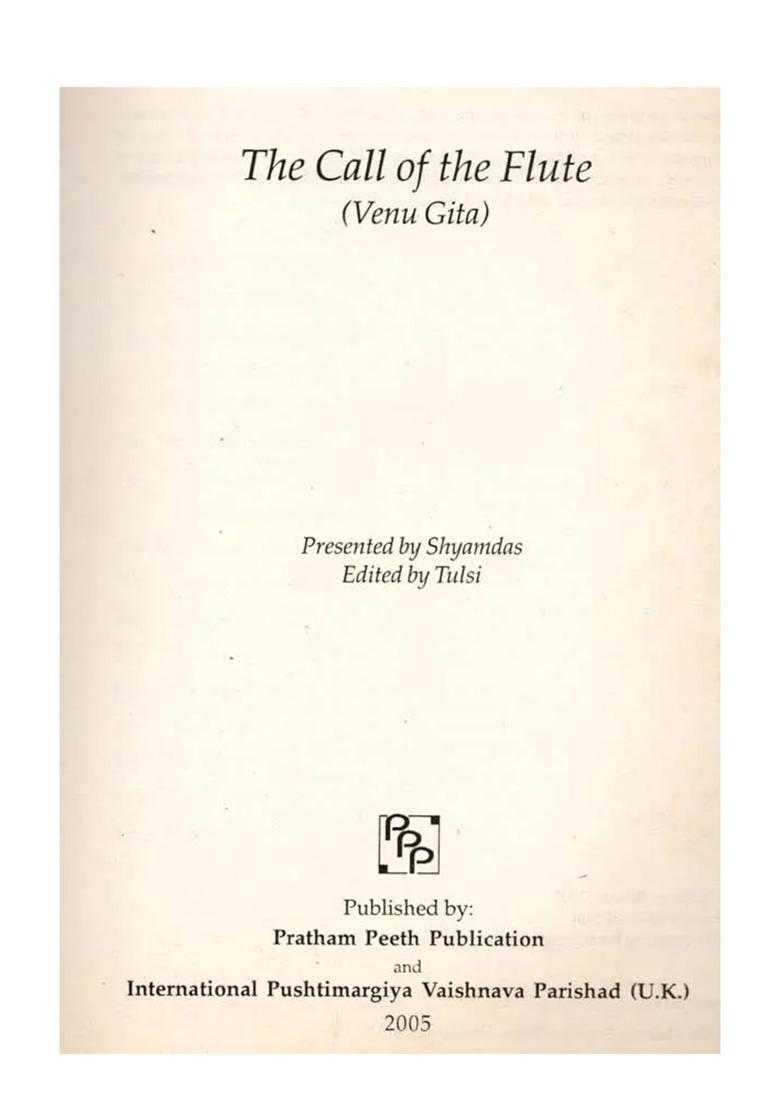 The Call Of The Flute (Venu Gita) An Old And Rare Book - Indya