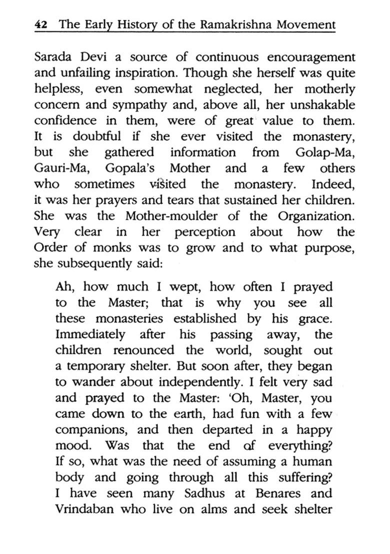 The Early History Of The Ramakrishna Movement - Indya