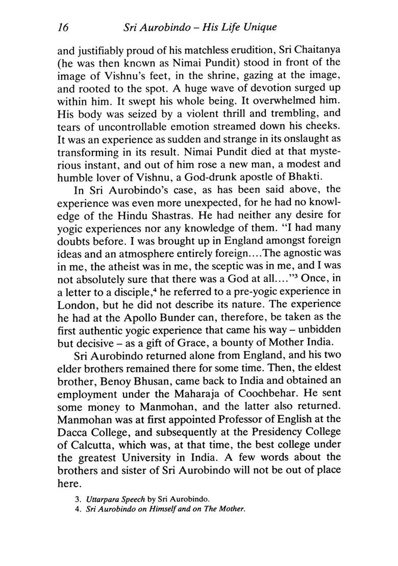 Sri Aurobindo (His Life Unique) - Indya