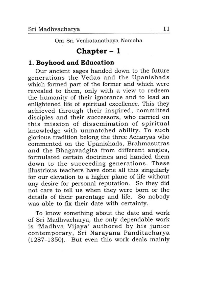 Sri Madhvacharya (Life And Philosophy In Brief) - Indya